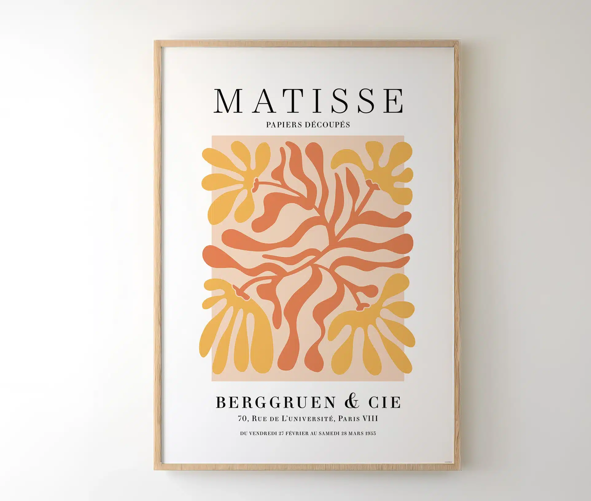 Matisse plakat med abstrakt motiv i ramme