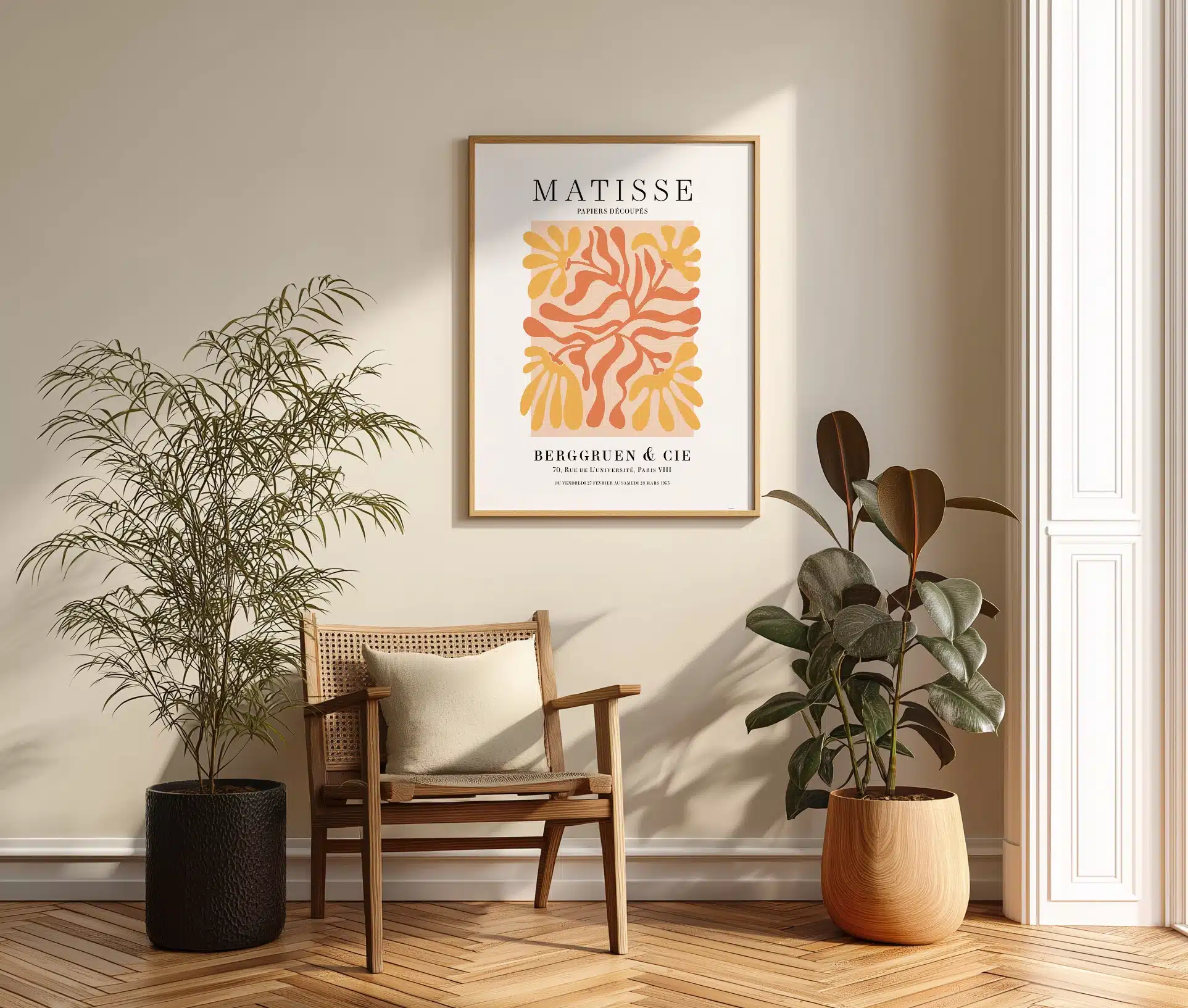 Matisse plakat i moderne stueindretning