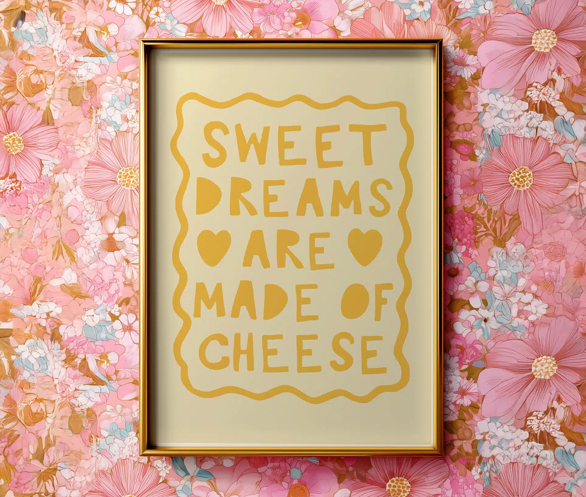 Sweet Dreams Are Made of Cheese – farverig køkkenplakat