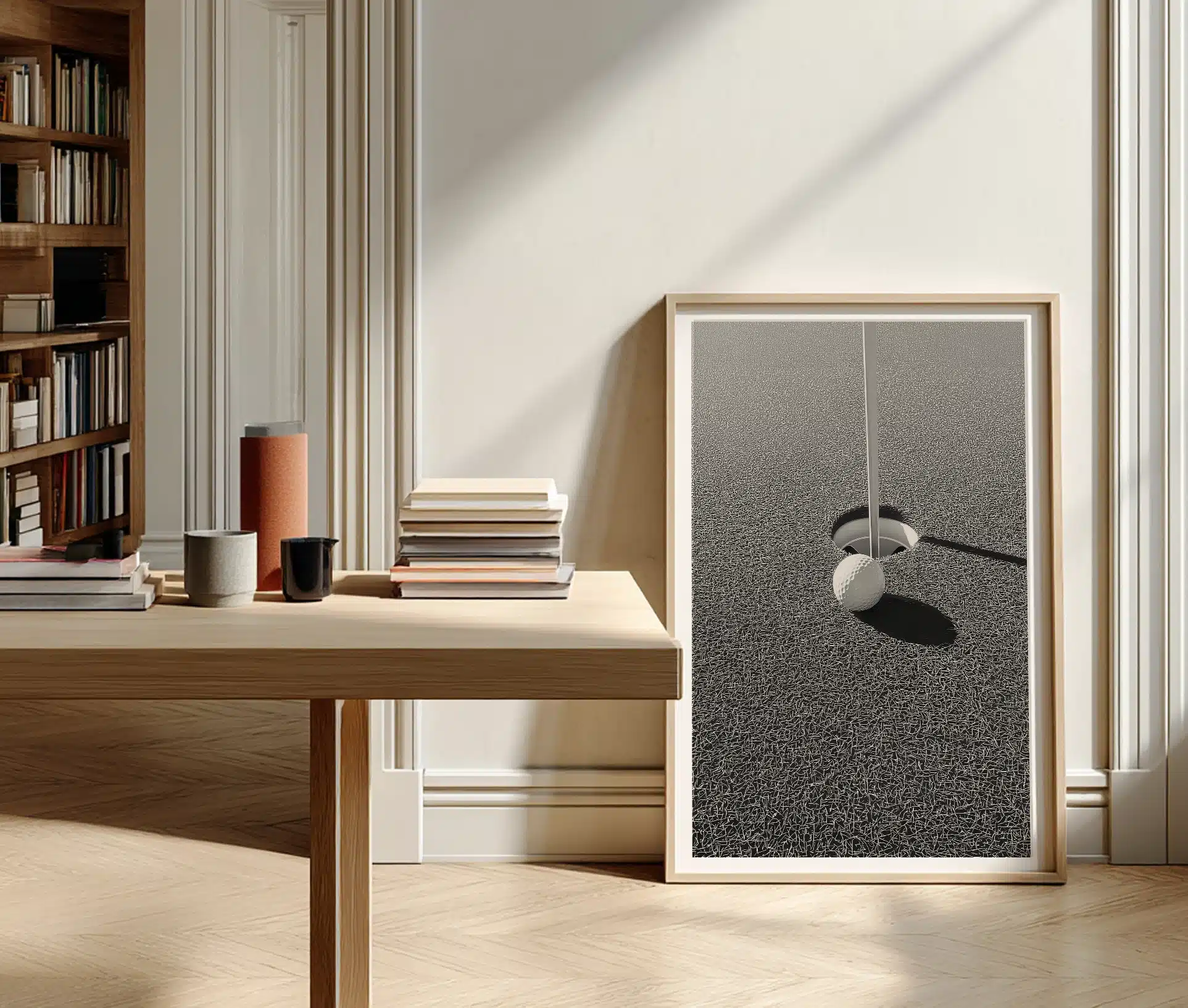 Golf plakat ⛳ Sort/hvid plakat med golfbold | Navneleg.dk