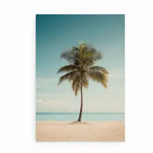 Lone Palm plakat med palme på tropisk strand
