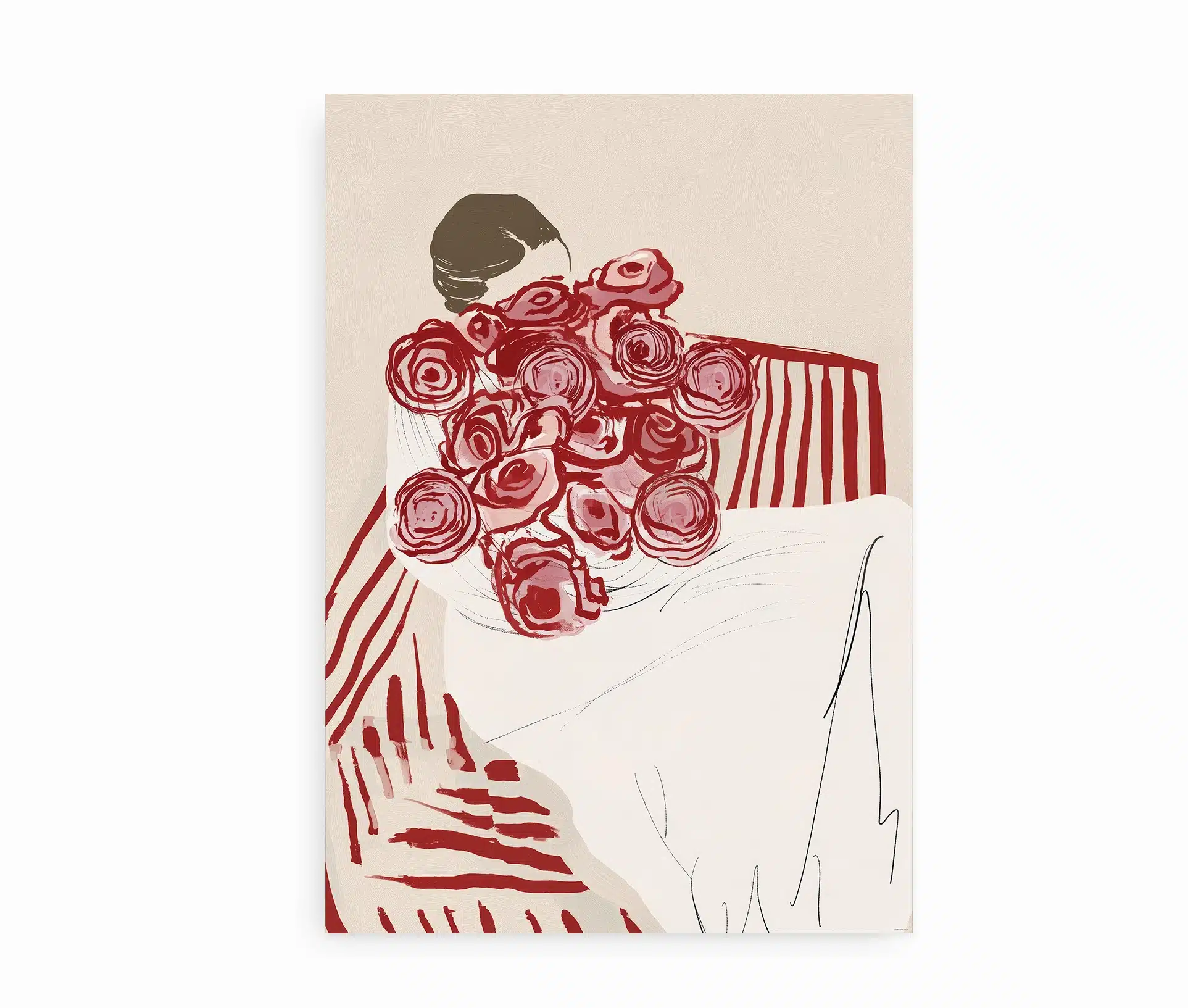 Woman with Roses – Elegant kunstplakat