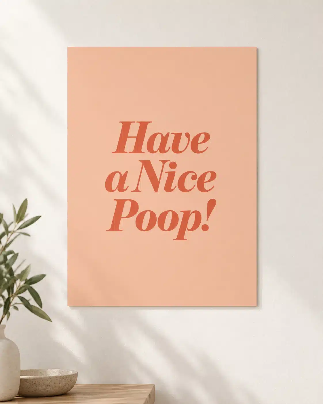 Have a Nice Poop tekstplakat præsenteret i enkel ramme