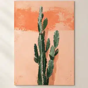 Sienna Cactus – Moderne grafisk kunstplakat med kaktus motiv