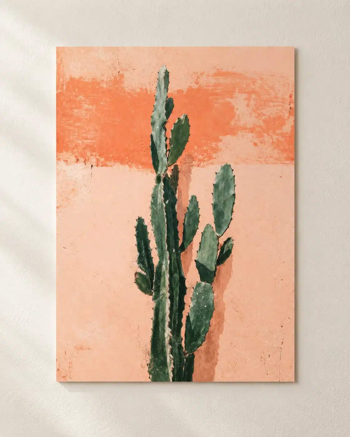 Sienna Cactus – Moderne grafisk kunstplakat med kaktus motiv