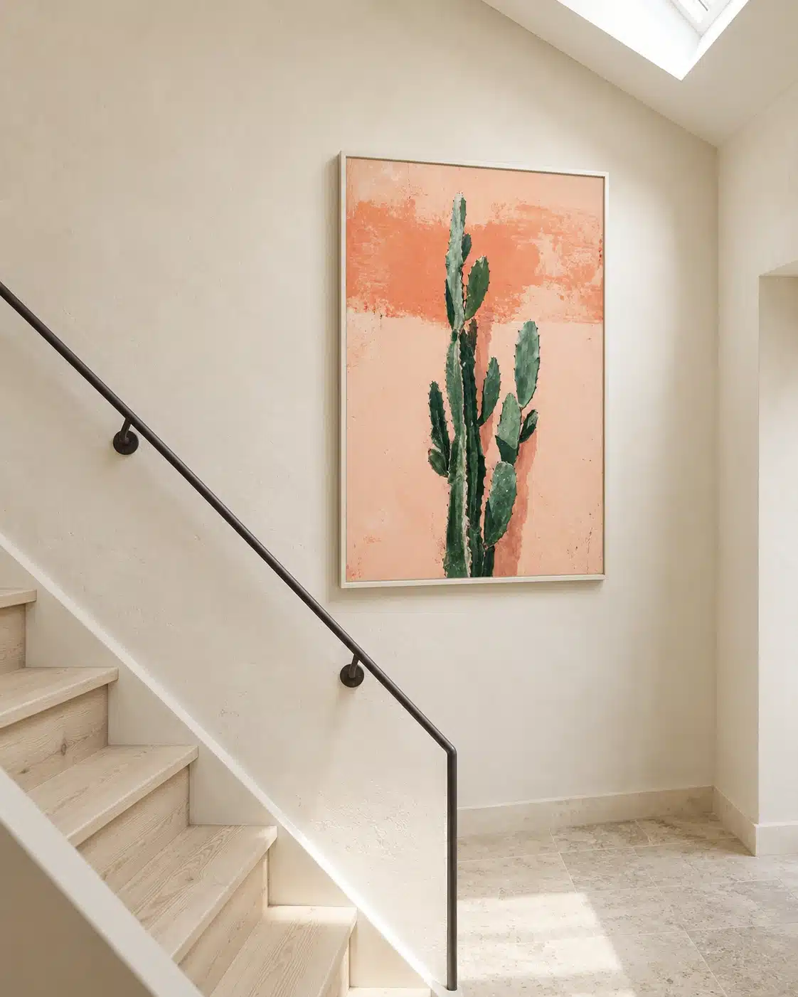 Sienna Cactus grafisk planteplakat i varm og moderne indretning